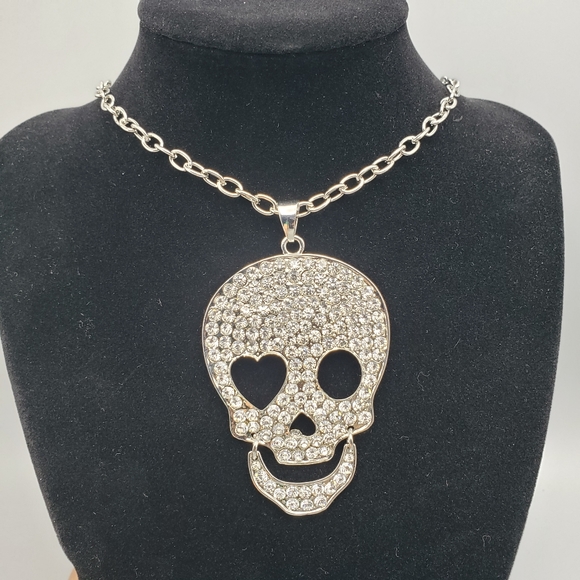 BIG Skull Crystals Large Hinged-mouth Unisex Streetwear HALLOWEEN - Picture 2 of 13